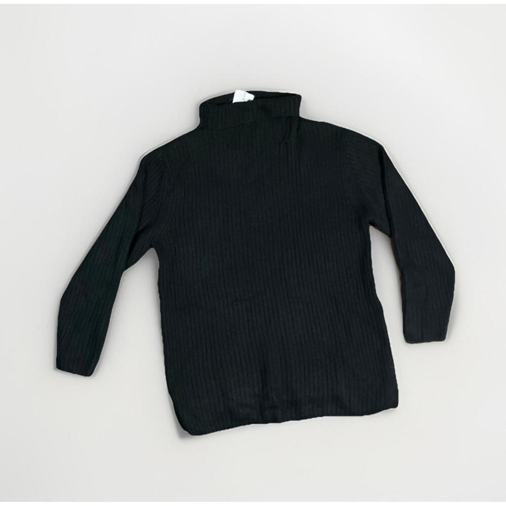 Elizabeth and James NWT Black Ribbed Mock Neck Long Sleeve Sweater Women’s Large